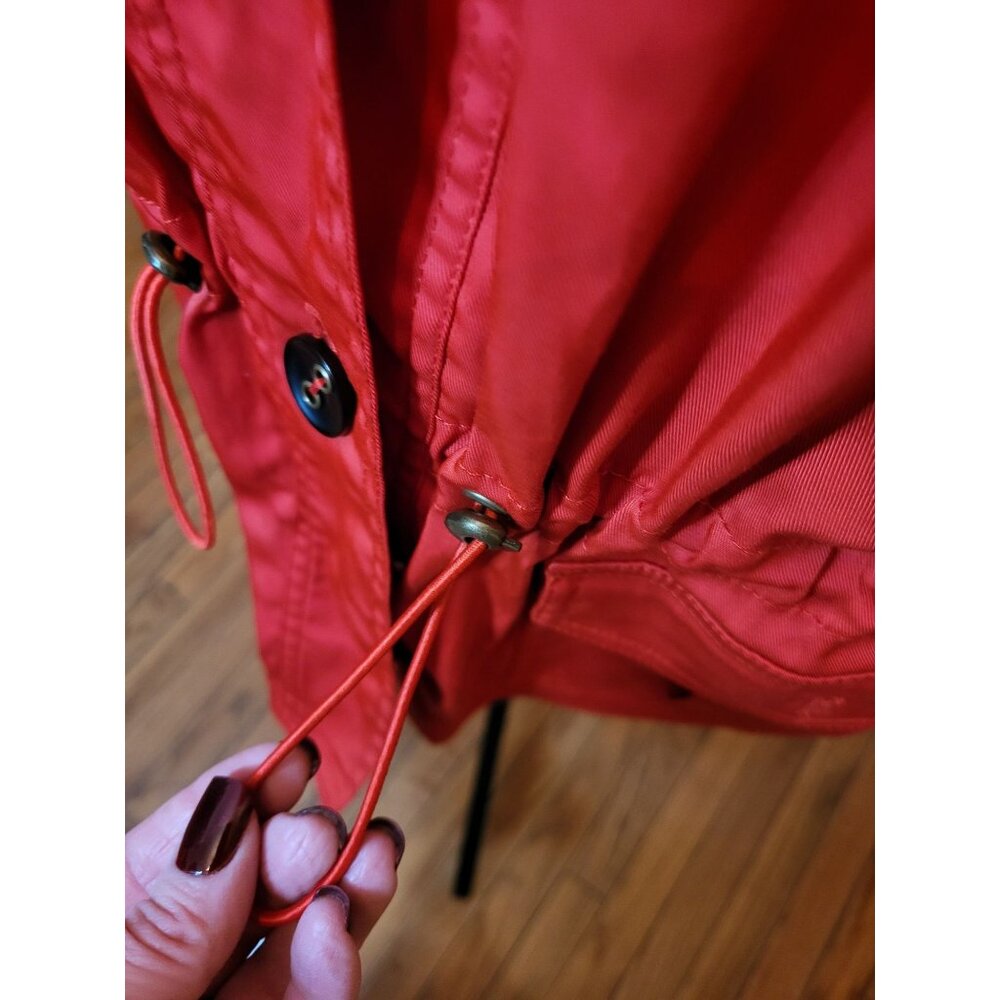 Ruby Rd Bright Coral Anorak Jacket 22 Drawstring Spring Lightweight Preppy - Picture 8 of 13